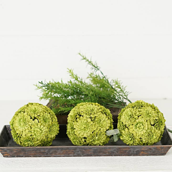 Impressive Enterprises, Inc. - Wholesale Artificial Flowers - ISB81620- 4.5in Green Mums Ball-