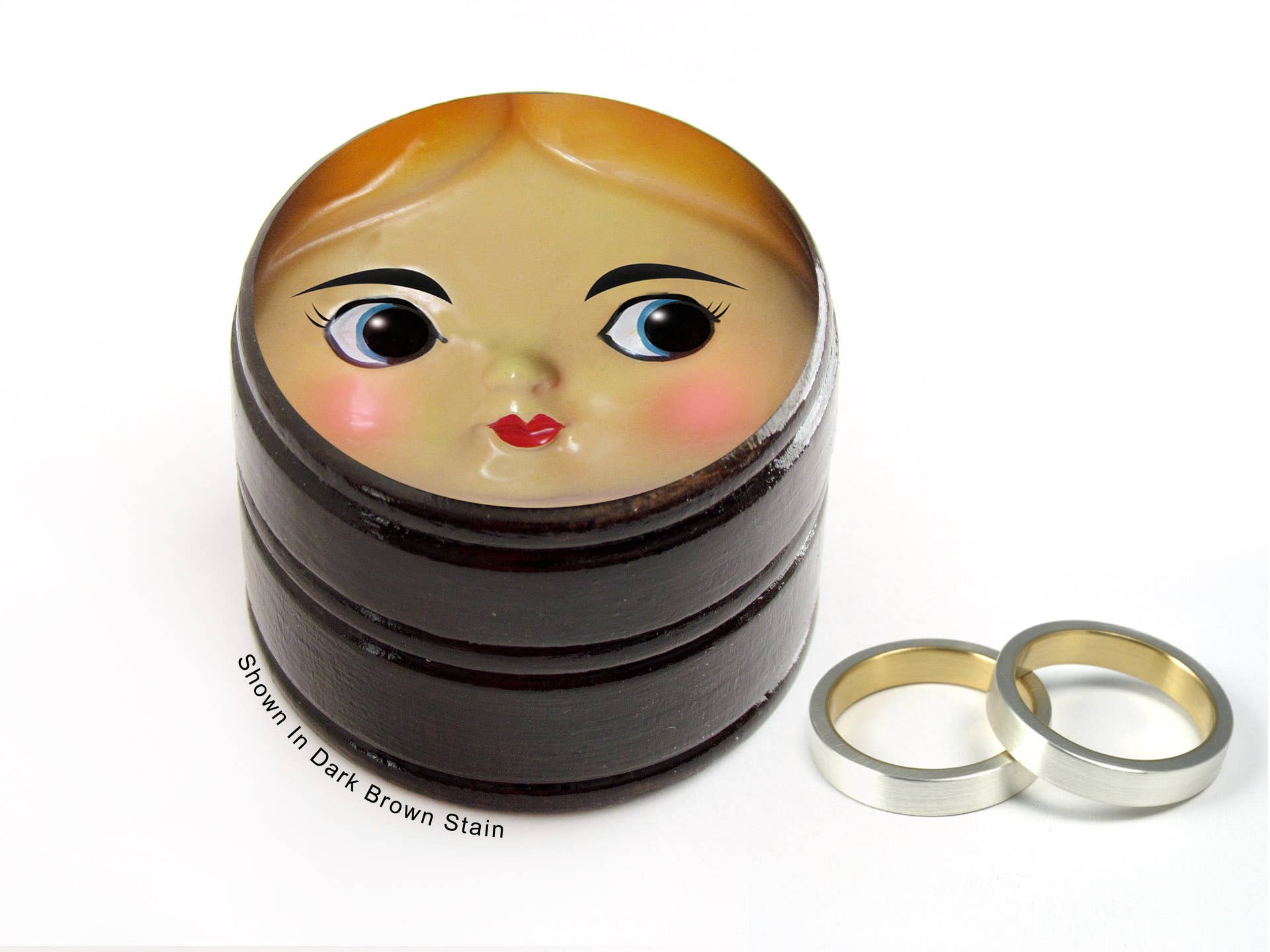 Silva Ware By Walter Silva - Wholesale Jewelry Box/Organizer - Doll Face Wooden Container Pill, Salt, Pill & Trinket Box3