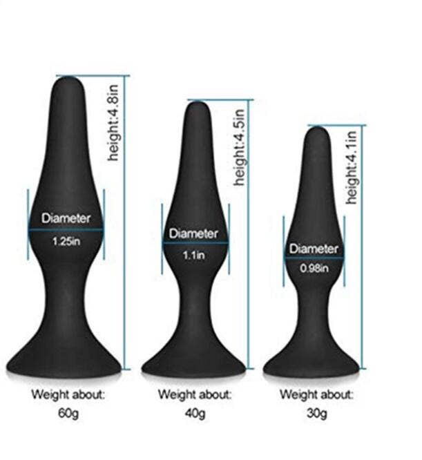 Kinky Pleasure - Vente Sex toys - Power Escorts - BR12 - Plug Anal en Silicone - Ensemble de 3 - Ventouse Puissante6