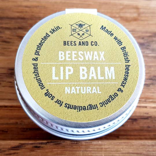 Organic Hand made British Beeswax Lip Balm 10g - Natural for wholesale by Bees & Co
