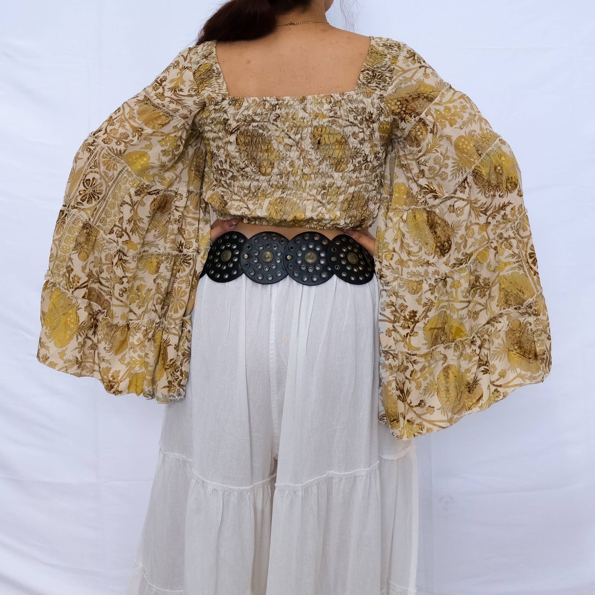 Karma Nepal Crafts - Wholesale Blouse - Women's - Bohemian Flowy Long Ruffle Sleeve Top11
