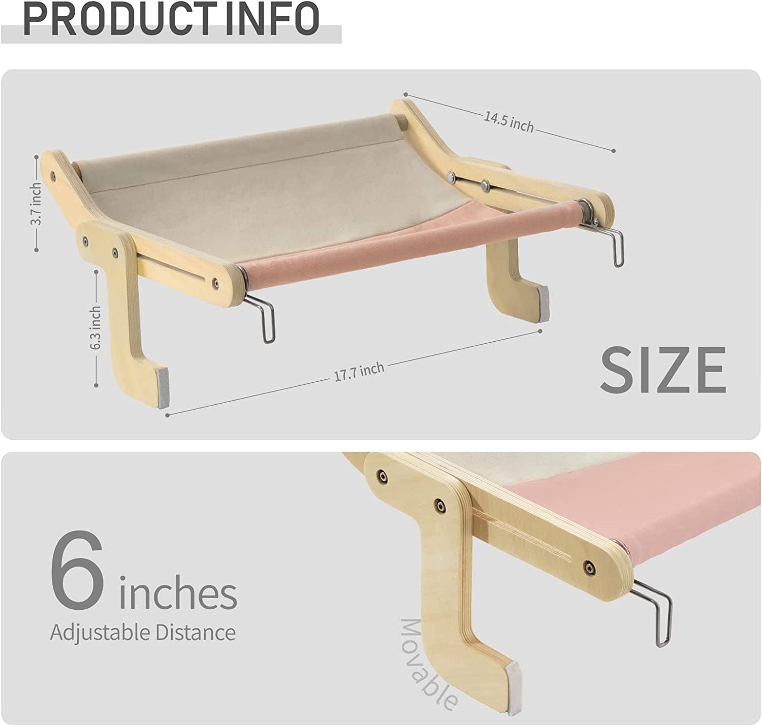 Robud & Mewoofun Official Store - Wholesale Pet Bed - Cat/Dog - Mewoofun Cat Pet Window Wooden Component Bed Hanging Cotton10