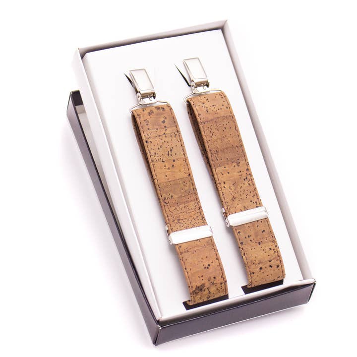 Meninas Bonitas Cork - Venta al por mayor Tirantes - Hombre - Tirantes ajustables de corcho marrón tabaco para hombre SUSPENDER L-542-C