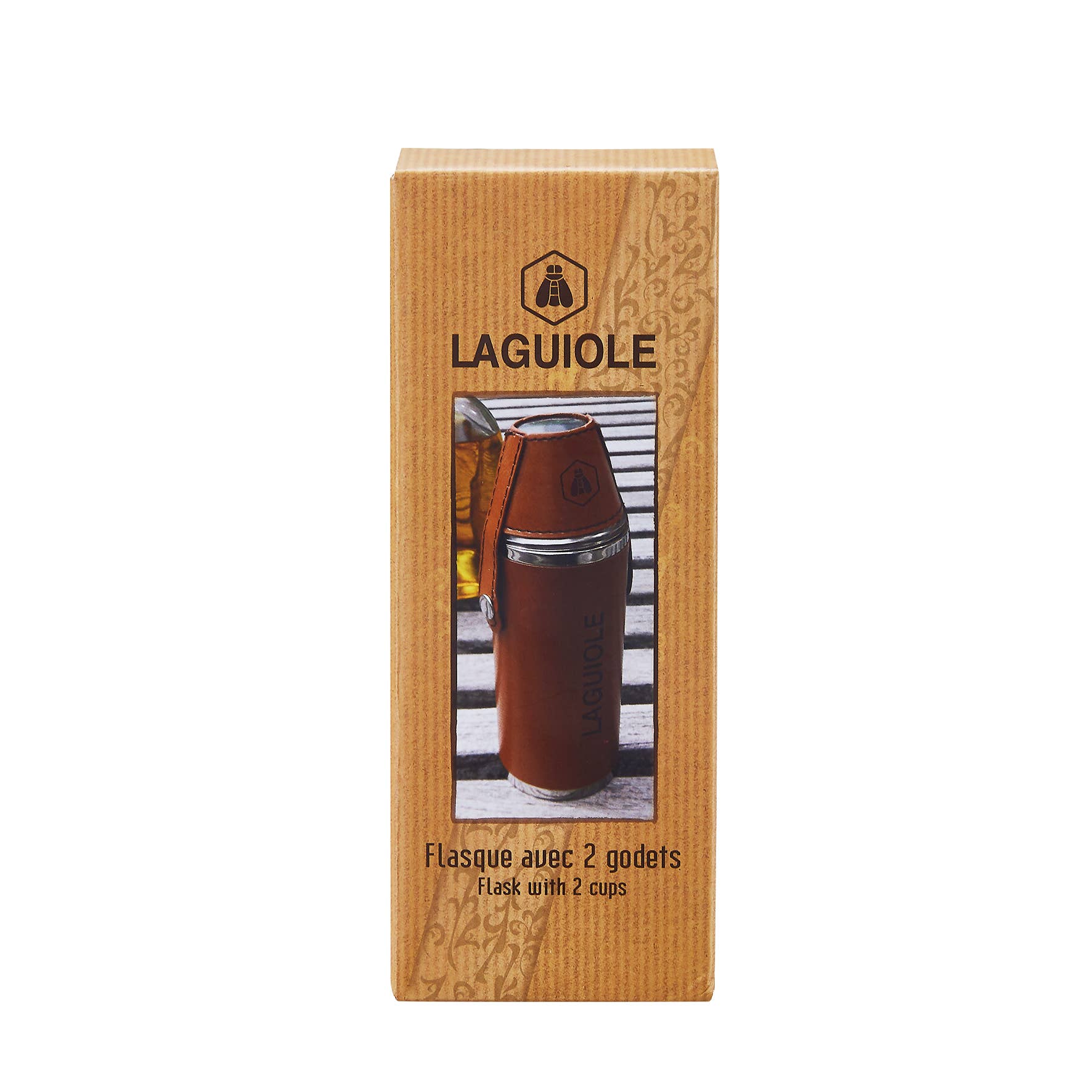 Laguiole - Wholesale Flask - Laguiole Alcohol Flask with 2 Glasses6
