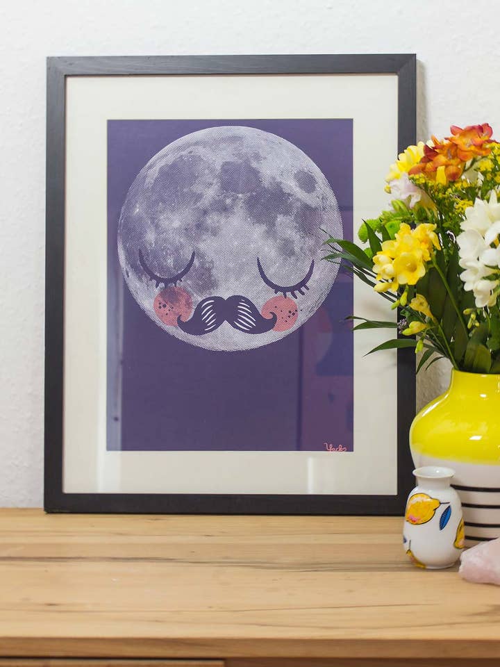 Poster "For Neil" Purple, DINA3 for wholesale by Martin Krusche Illustration