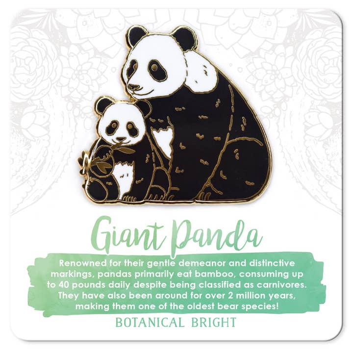 Giant Panda Enamel Pin for wholesale by Botanical Bright