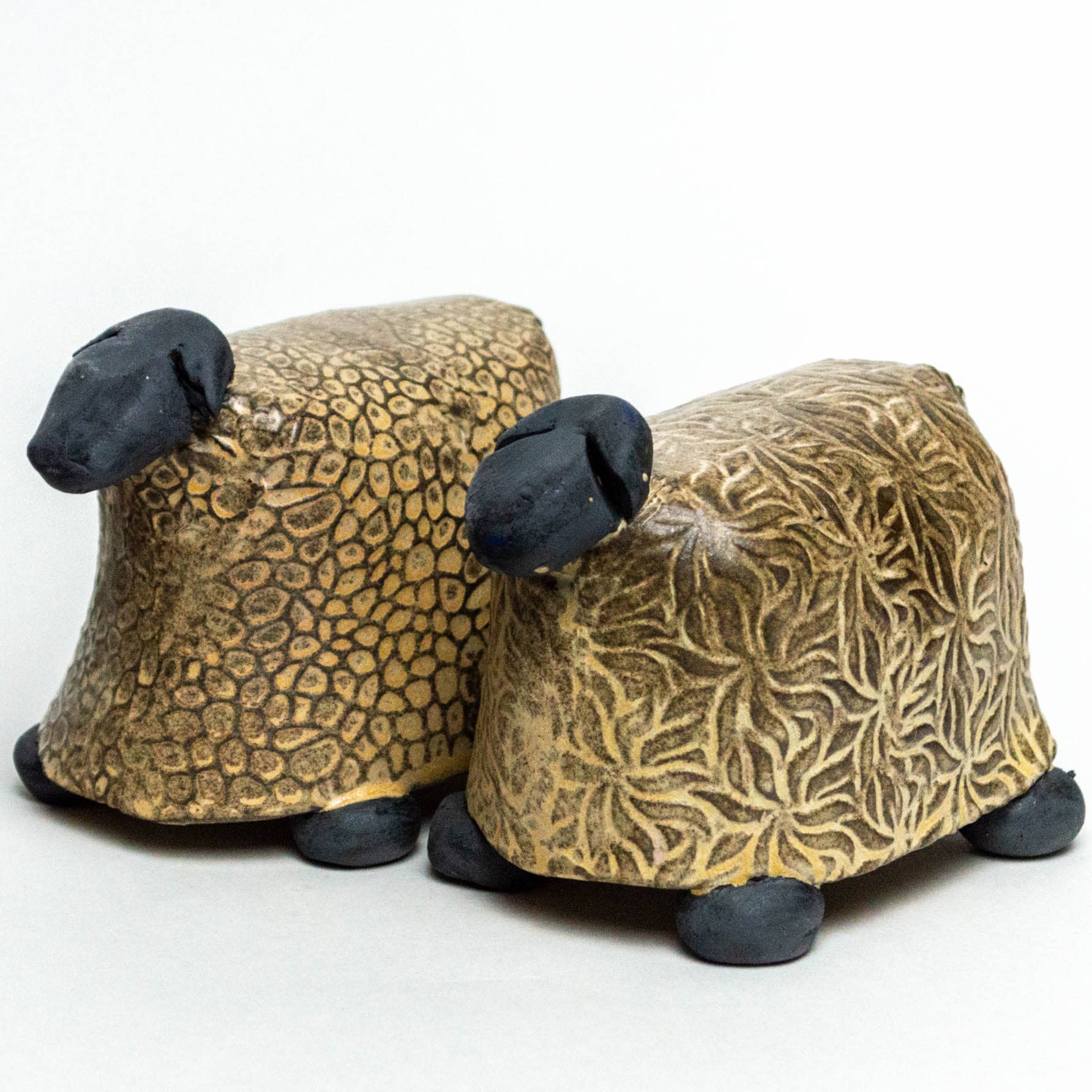 White Squirrel Clayworks - Wholesale Decorative Figurine - Beige Sheep - Handmade Ceramic Stoneware Figures0