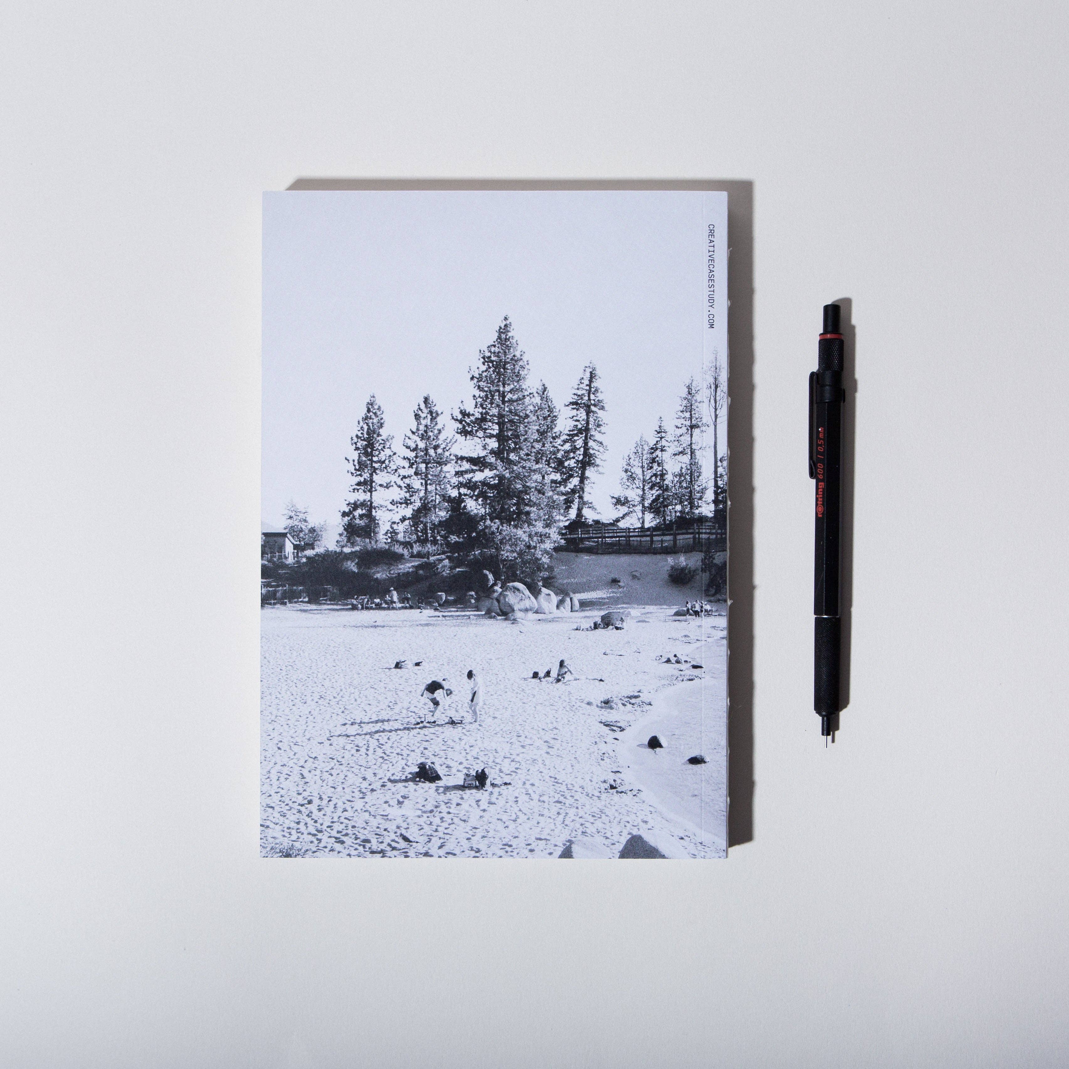 Case Study - Wholesale Notebook - Minimal Layflat Notebook – A5 Blank Journal with Exposed Binding & Photo Cover of an Alpine Lake2