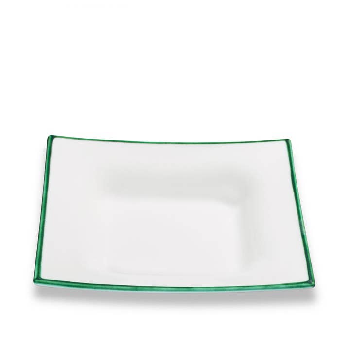 Green rim, soup plate trend (20 x 20 cm) for wholesale by Gmundner Keramik Handels GmbH