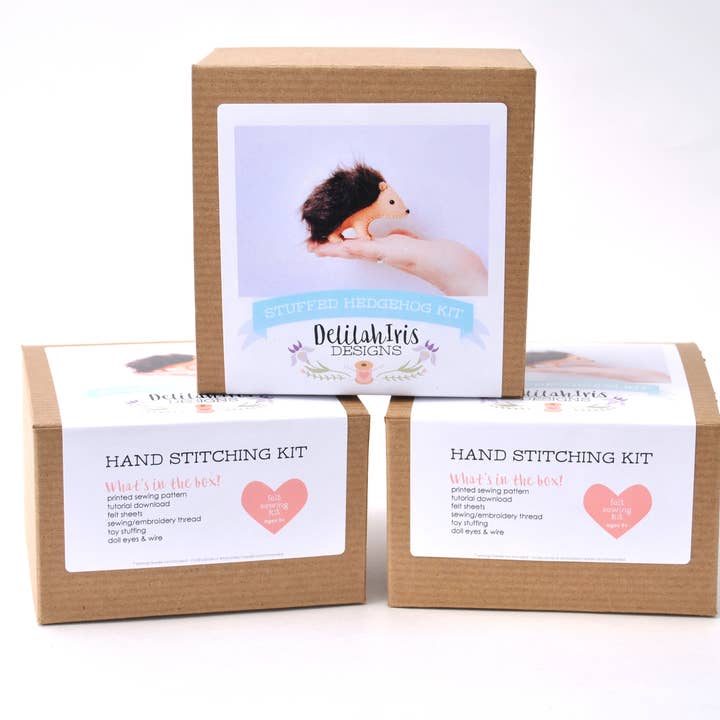 DelilahIris Designs – wholesale Craft sewing kit – Hedgehog DIY Stuffed Animal Craft Sewing Kit1