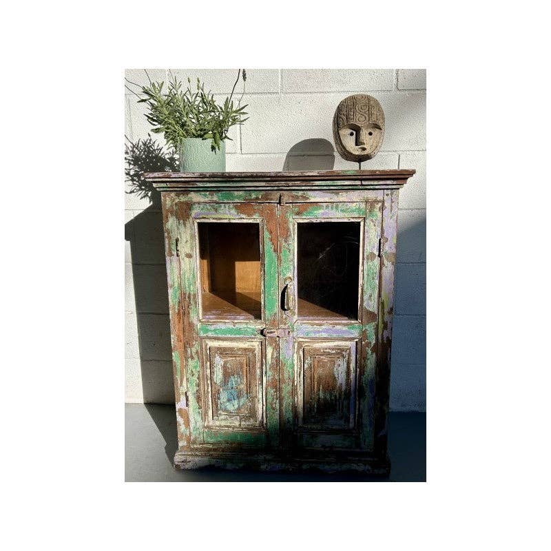 Paloma Black (Casa Natura Design, S.L.) - Wholesale Cabinet - Sunny Green Lilac & Natural Wood 2 Door Cabinet Sourced7