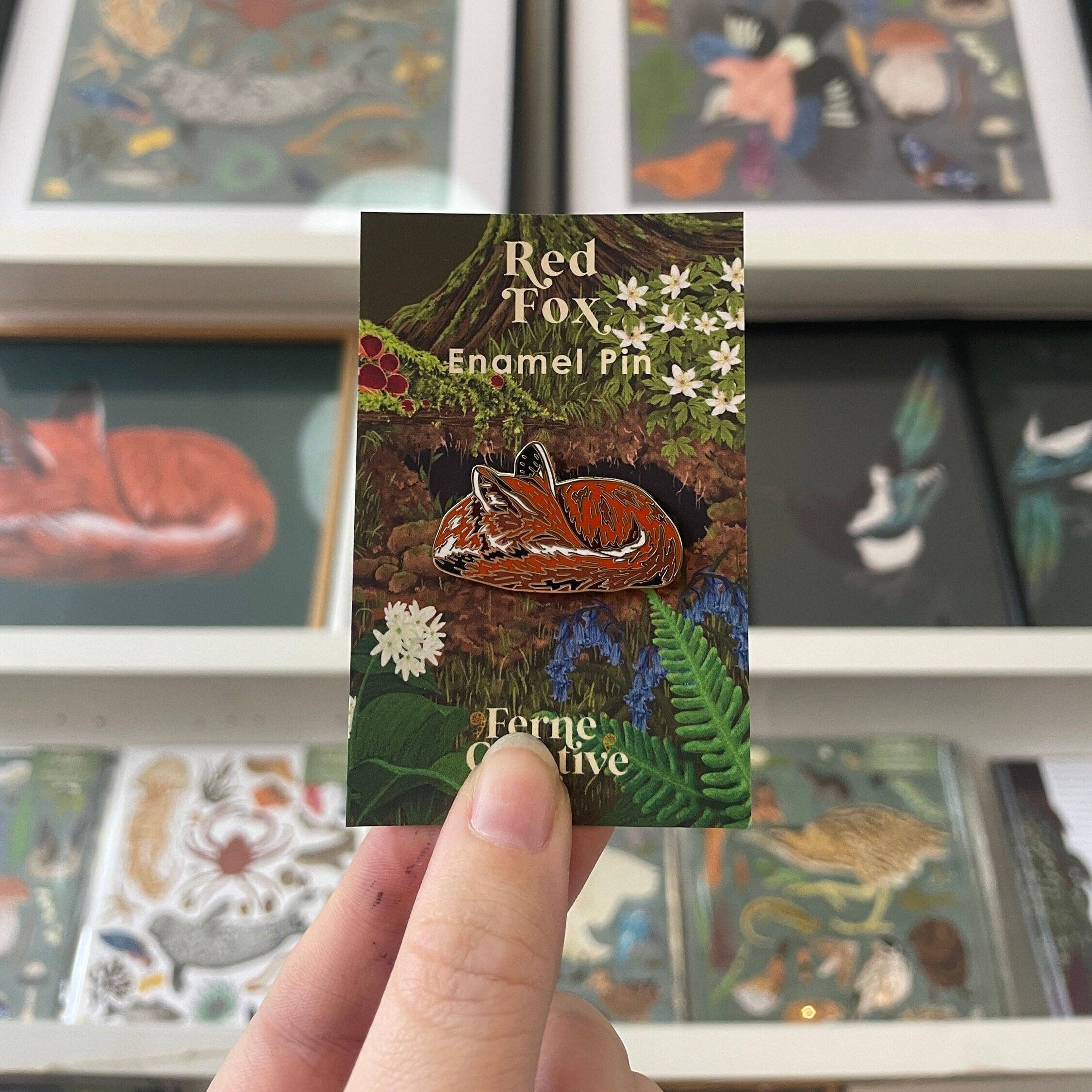 Ferne Creative – Engroshandel Reversnål/knap – Rød ræv hård emalje pin5