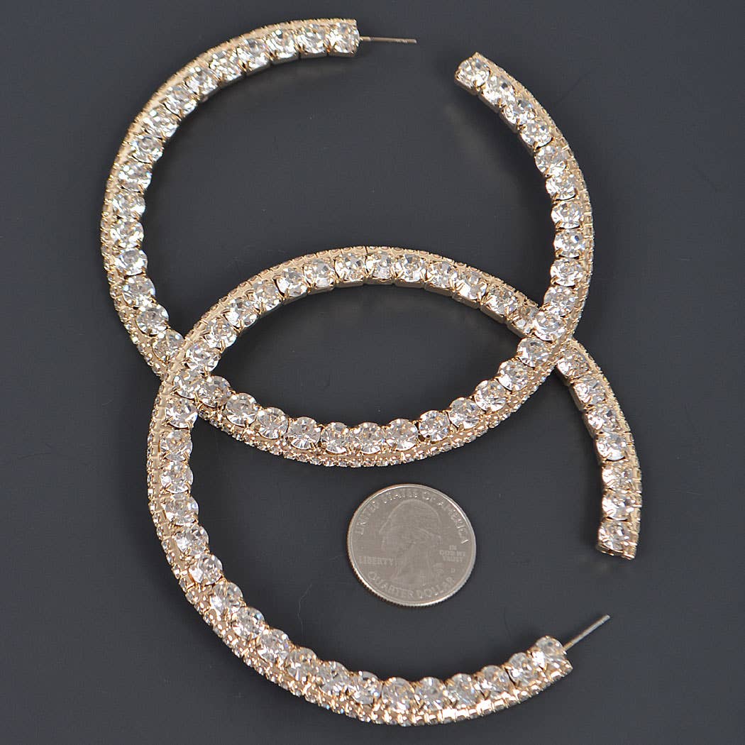 3AM BY H&D ACCESSORIES - Wholesale Hoop Earrings - 80mm Rhinestone Hoop Earring2