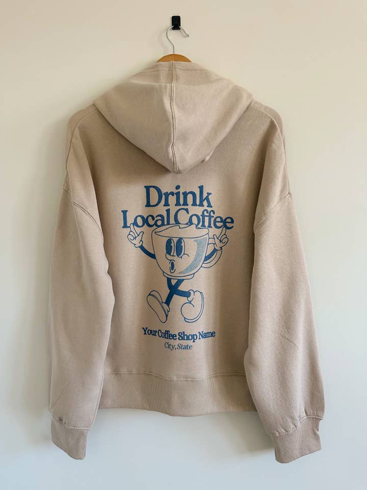 Beba Café Local Retro Homem - Hoodie por atacado de Relic96