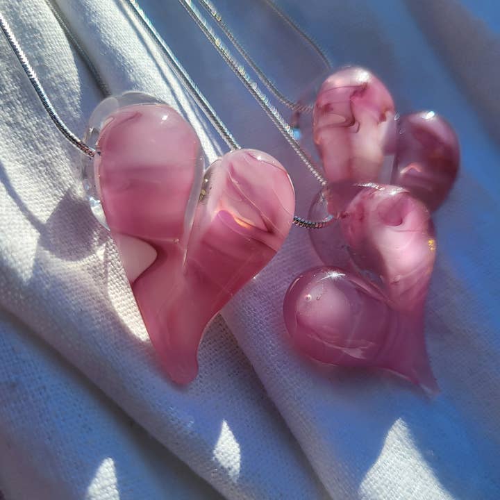 AB Glass Designs – wholesale Hänge-/berlockhalsband – 24kt guldinfunderat glas hjärta halsband