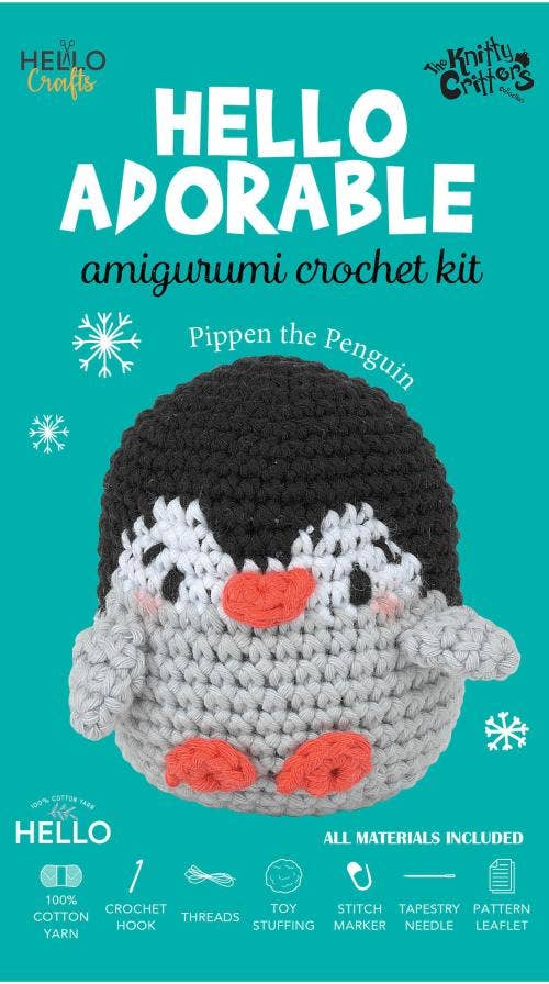 Creative World of Crafts - Wholesale Knitting/Crochet Supplies - Knitty Critters Hello Adorable - Pippen The Penguin1