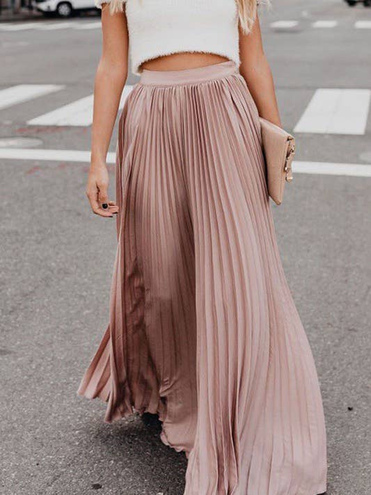 Miss Sparkling - Wholesale Skirt – Women’s - Pleated maxi skirt0