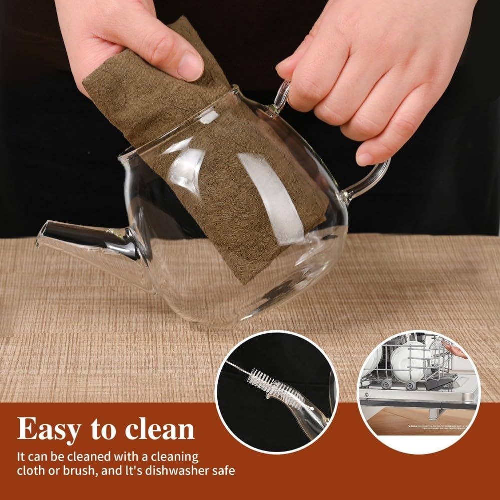 VIGOR – wholesale Tekanna – Värmebeständig borosilikatglas tekanna Blommande och Lös2