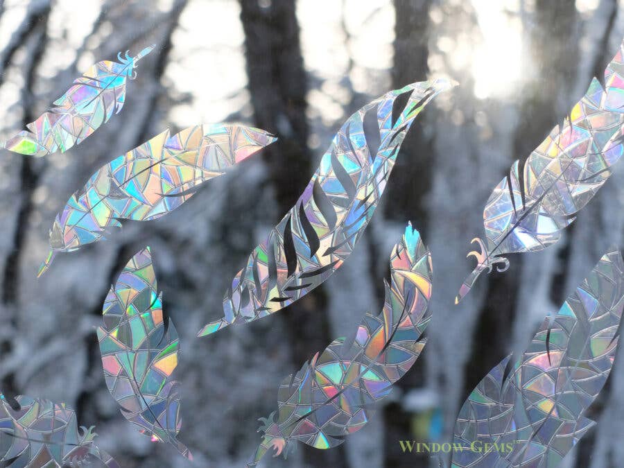 Window Gems - Wholesale Suncatcher - Feather Suncatcher - Window Clings - prevent bird strikes2