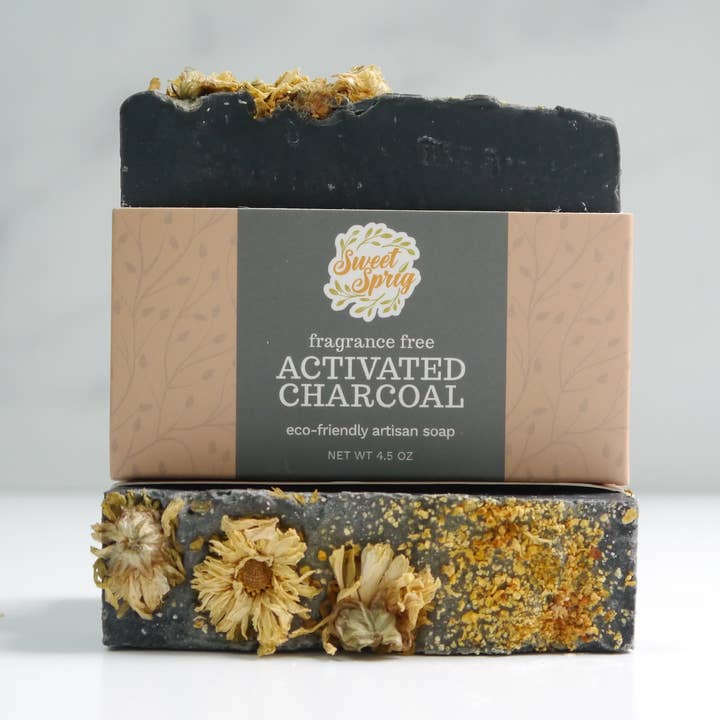 Sweet Sprig - Venta al por mayor Pastilla de jabón - Barra de jabón artesanal de carbón activado