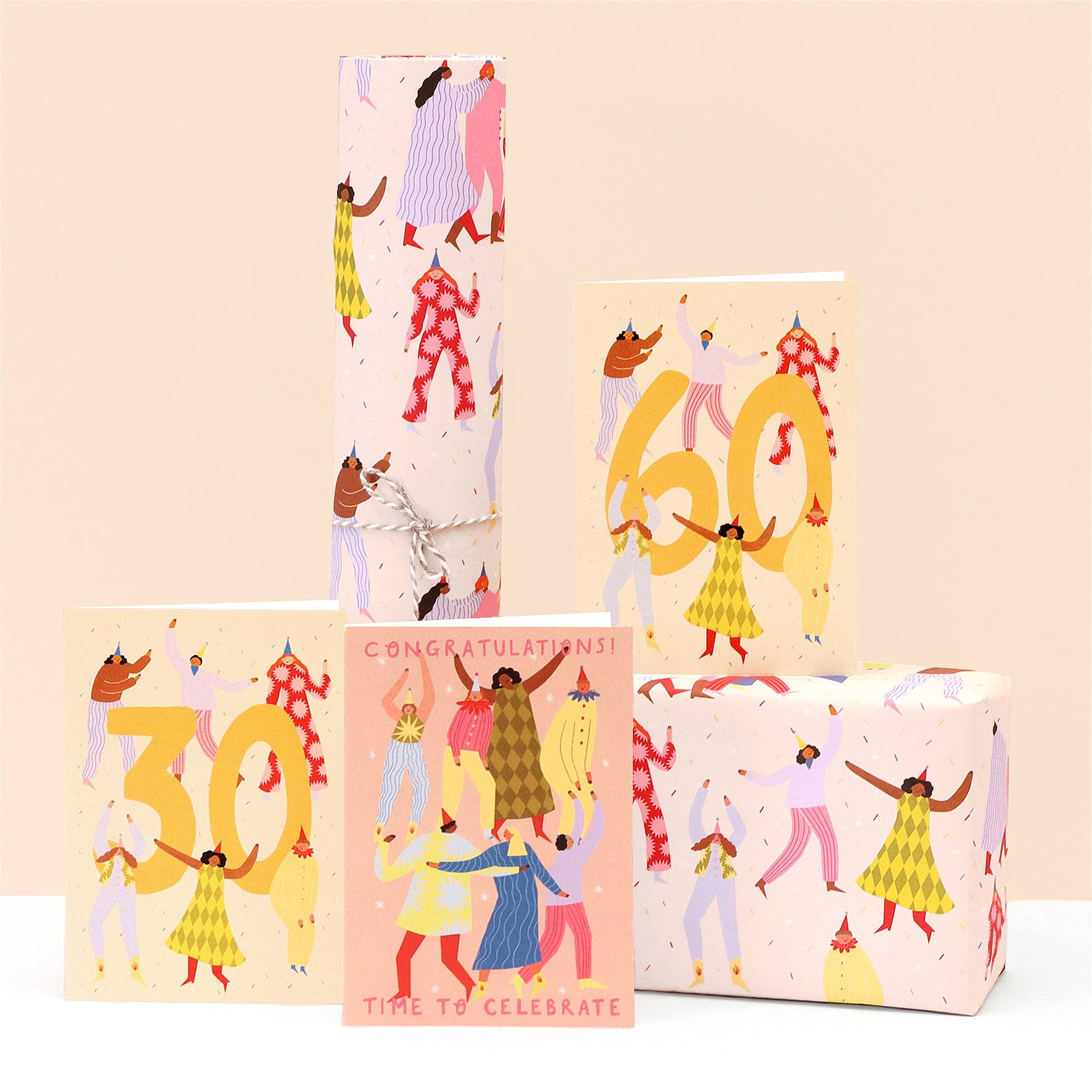 Little Black Cat Illustrated Goods – wholesale Flat wrap – Party People Wrapping Paper Sheets | Birthday Gift Wrap9