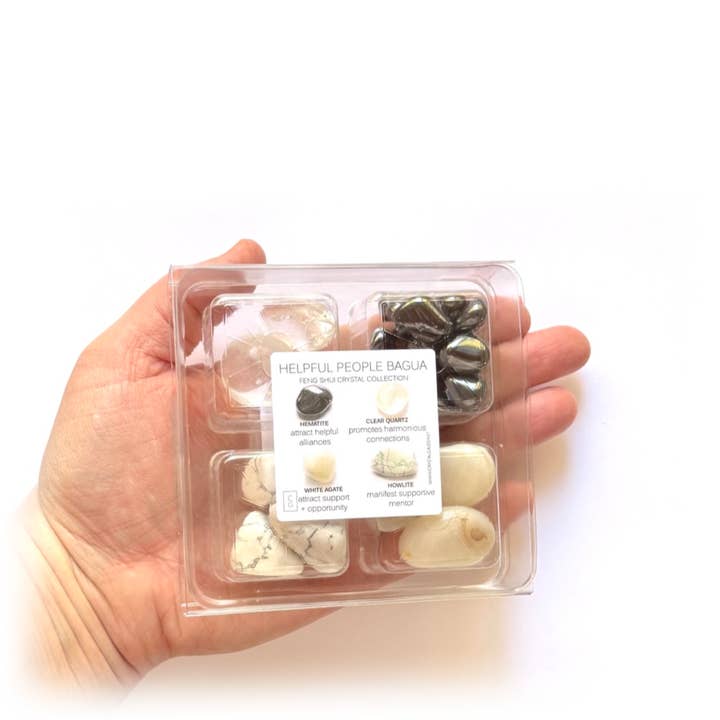 Crystal Grids – Engroshandel Spirituelle sten og krystaller – HJÆLPSOMME MENNESKER BAGUA - Feng Shui krystalsæt5