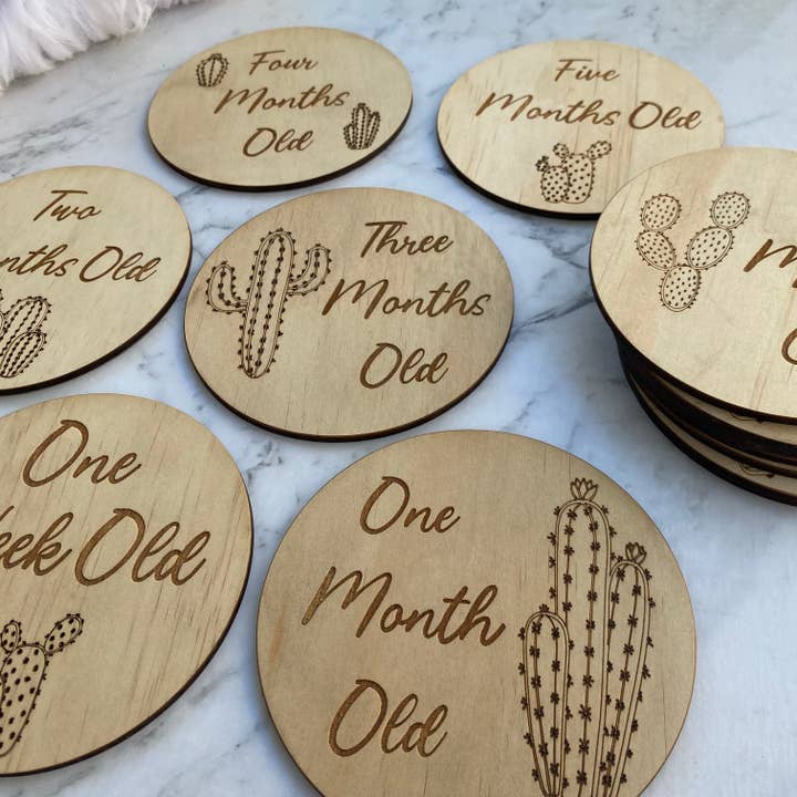 Set de cartes Milestone - Cactus pour la vente par Lavender Co Creative