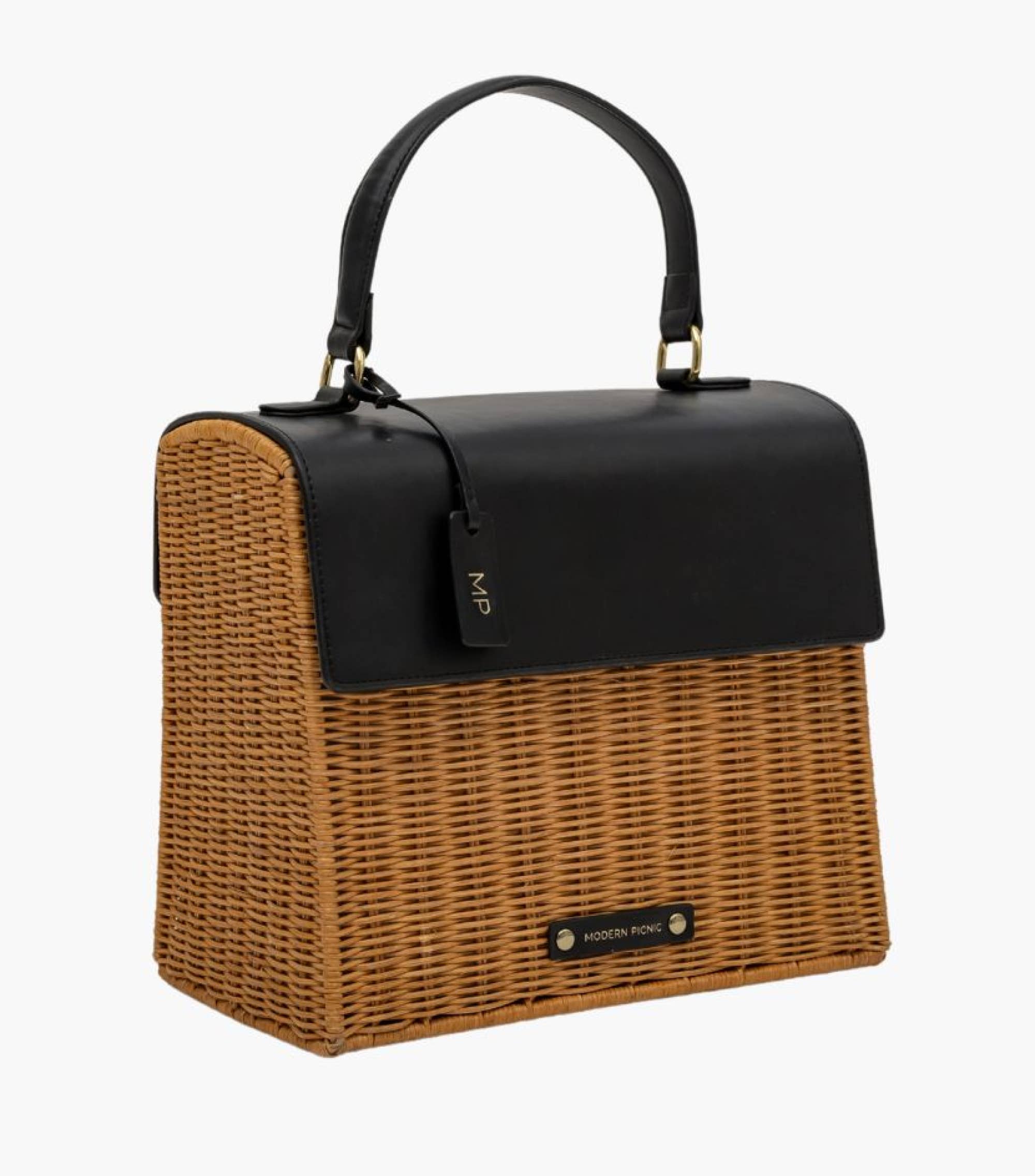 Modern Picnic - Wholesale Lunch Bag/Box - Wicker Lunch Bag – Insulated Wicker Beach Cooler Bag9