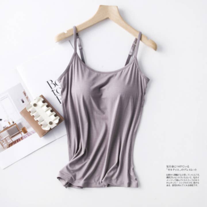 DrifWoo – Top interior – Mulher por atacado – Regata feminina de modal com sutiã embutido – camada para o outono3