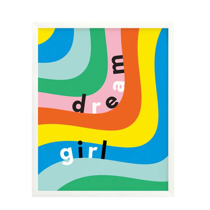 Dream Girl • Typographic Rainbow Giclée Art Print for wholesale by My Darlin'