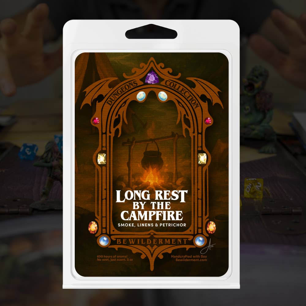Long Rest by the Campfire - RPG Wax Melts for wholesale by Bewilderment