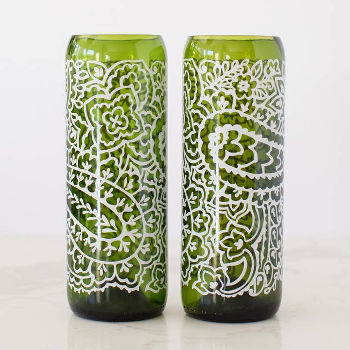 Set di 2 vasi Henné Upcycled per la vendita all'ingrosso da parte di ShopConsciously