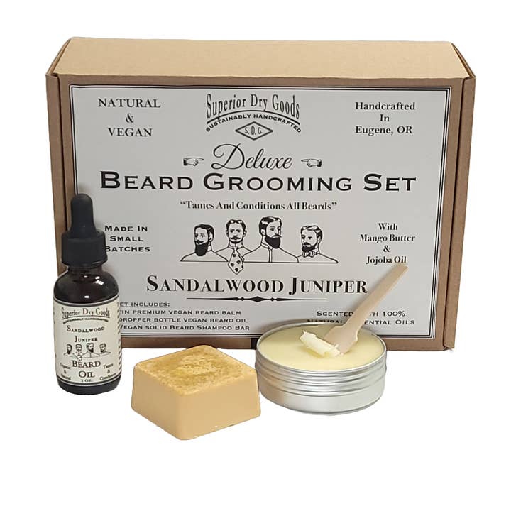 Deluxe Beard Gift Set | Handcrafted | Natural | Sandalwood for wholesale by Superior Dry Goods