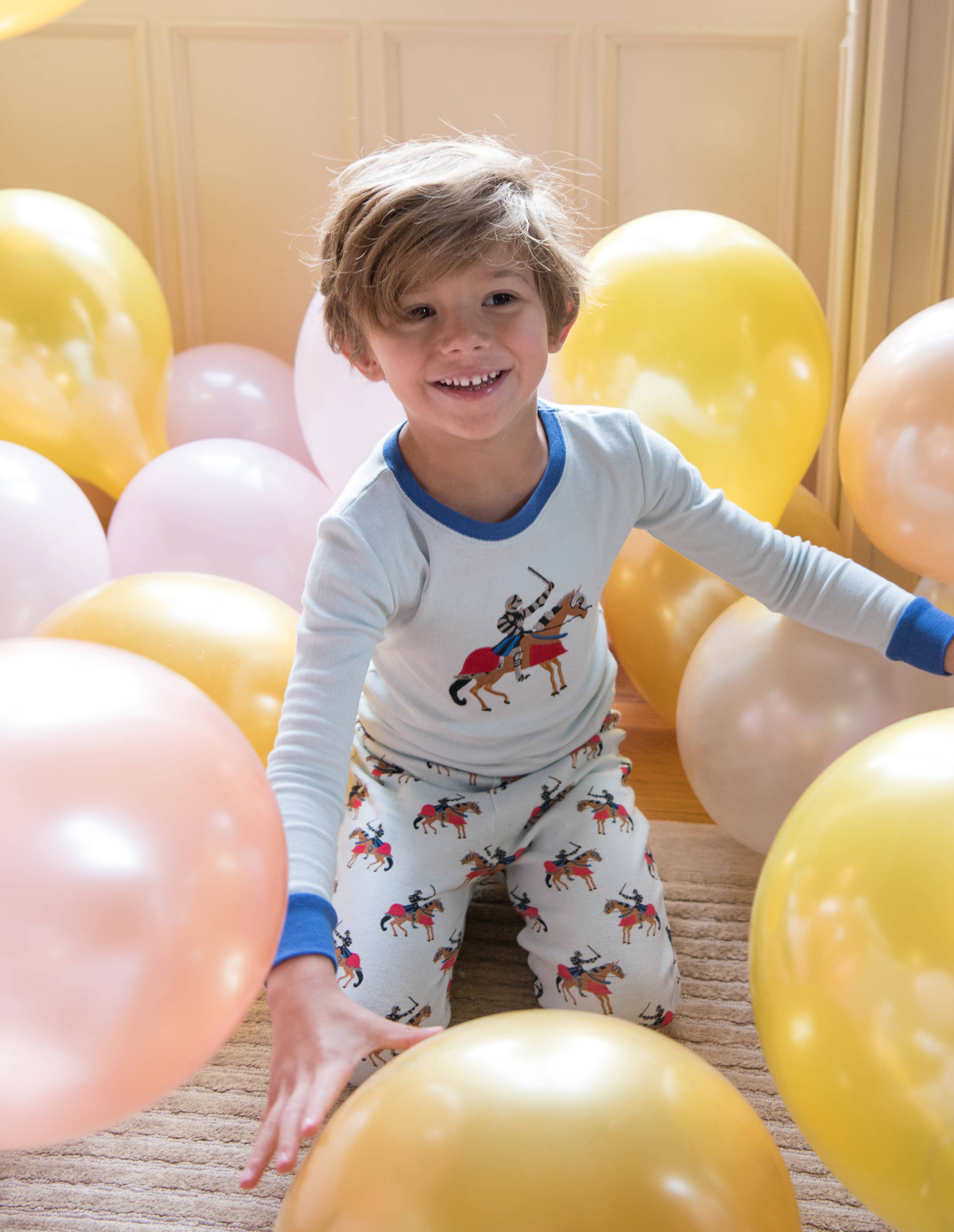 Leveret Pajamas - Venta al por mayor Conjunto de pijama - Niños - Pijama de algodón para niños de dos piezas con estampado de caballos y unicornios3