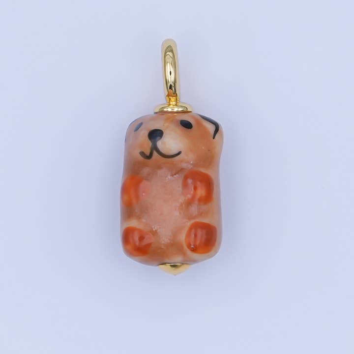 Aim Eternal - Wholesale Individual charm/pendant - 24K Gold Filled Nature Floral Mushroom Pet Sea Sell Ceramic Drop Charm27