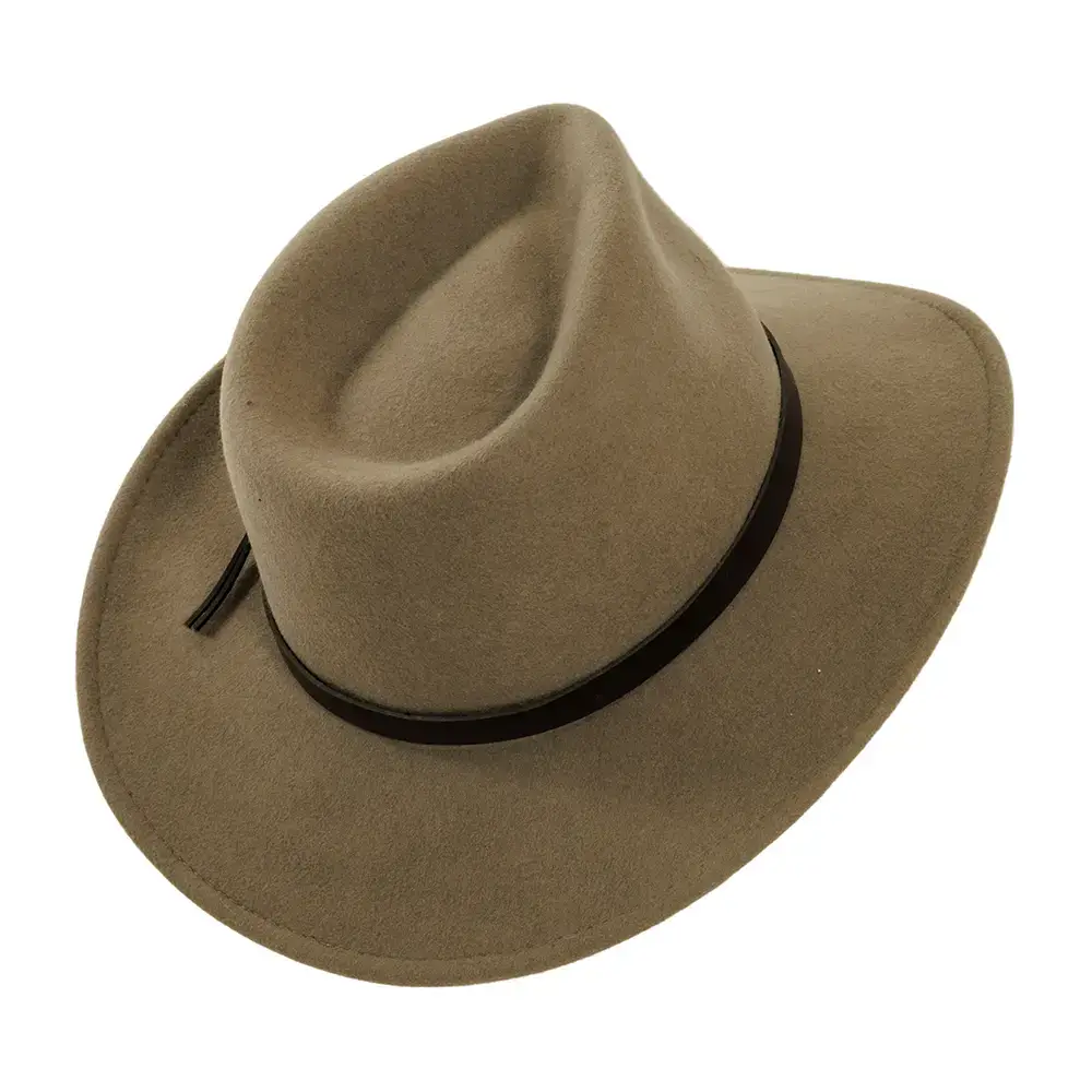 American Hat Makers - Wholesale Fedora - Unisex - Crushable Wool Felt Outback Hat - Style Pathfinder9