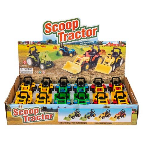 The Toy Network - Wholesale Toy Car/Truck - Kids - 6" Diecast Scoop Tractor 12/Display6