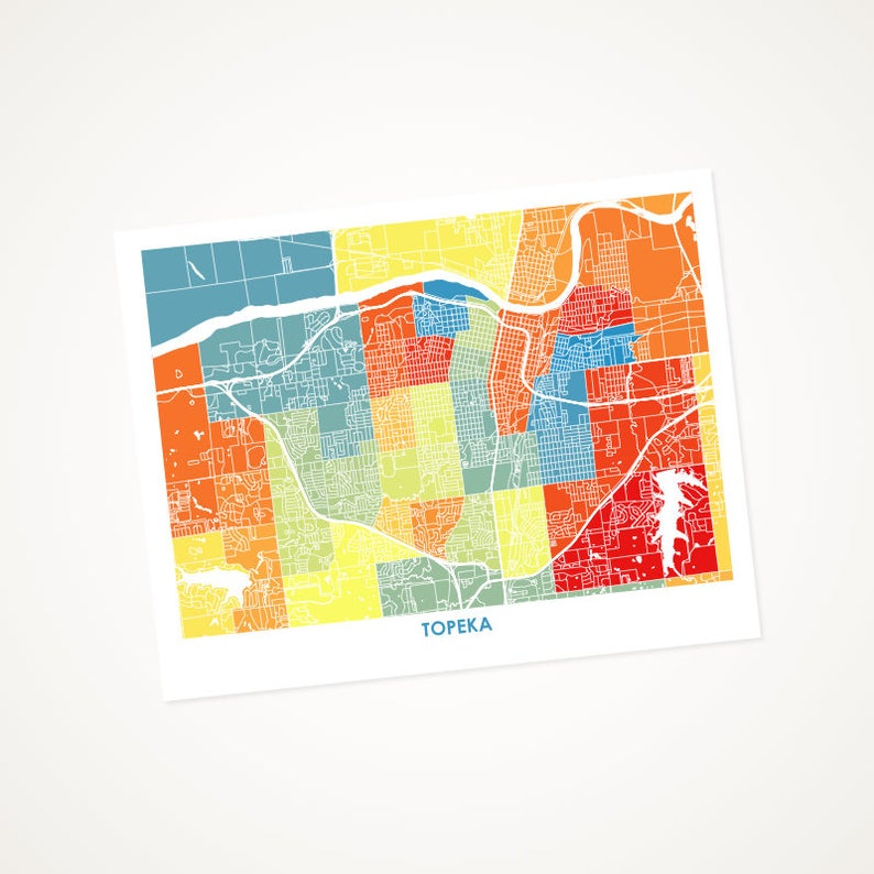 Juanita's Adventures - Wholesale Art Print - Juanitas Topeka Map Print0