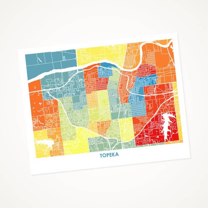 Juanita's Adventures - Wholesale Art Print - Juanitas Topeka Map Print