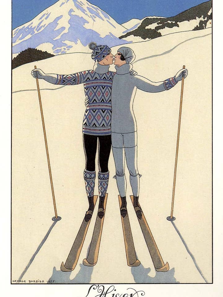 L'hiver George Barbier - 1925 pour la vente par Flashback Shop