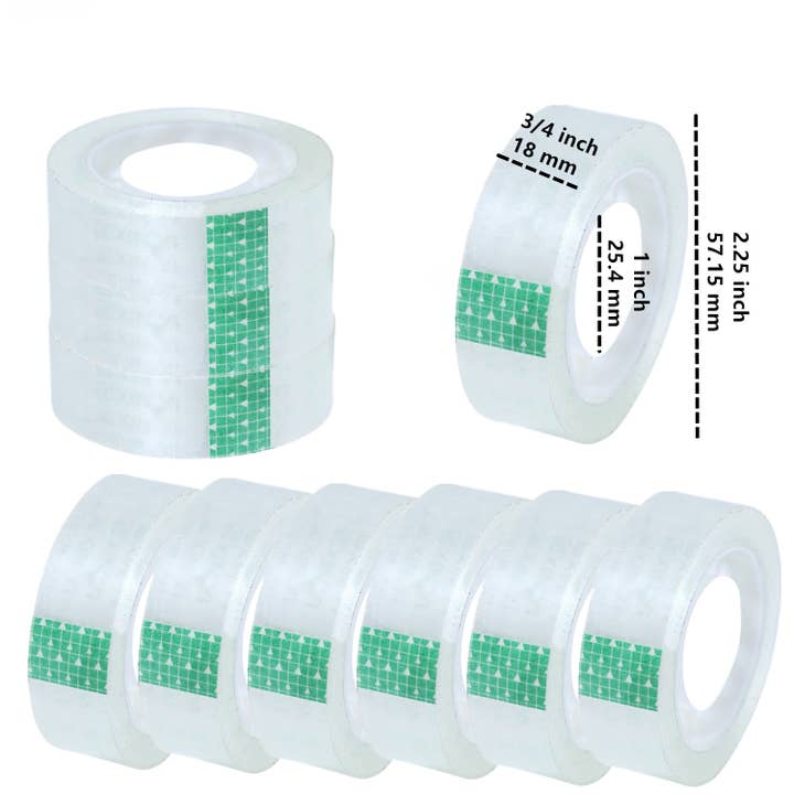 Tsyware - Wholesale Tape Dispenser - Small Clear Transparent Tape Dispenser Refills 3/4" x 1000"