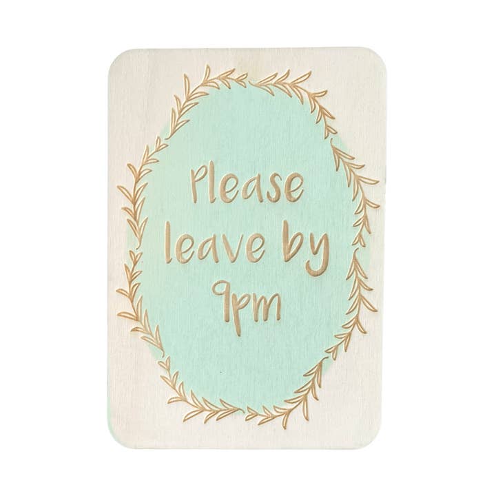 Por favor, márchese antes de las 21:00. para venta al por mayor de Cheeky Charlie Keep Cards