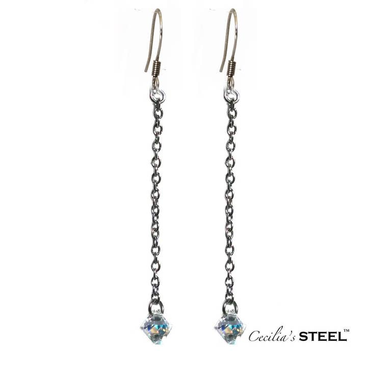 Cecilia's Steel - Wholesale Dangle Earrings - Crystal Whispers Earrings5