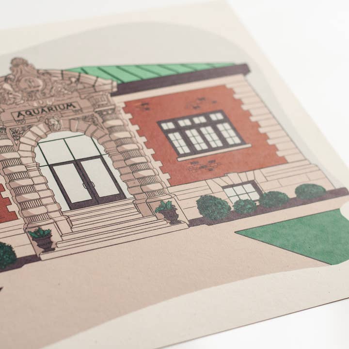 Telegram Print Co. - Wholesale Art Print - Detroit Belle Isle, Aquarium, 8x10 Print2