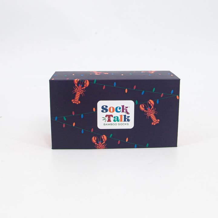 Bambustrumpor Presentbox - Marinblå, Hummer Partyljus för wholesale av Sock Talk