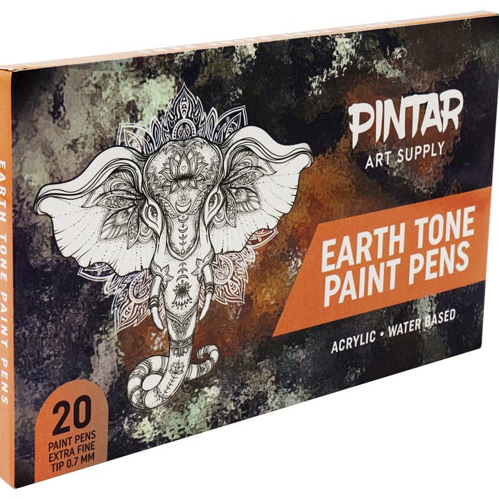 Pintar Art Supply - Wholesale Marker - Pintar Earth Tone Color 20 Pack Paint Pens Acrylic Paint Pen Set with Extra Fine 0.7mm Tip | Use on Rocks, Canvas, Glass, Ceramics, Plastic, Porcelain3