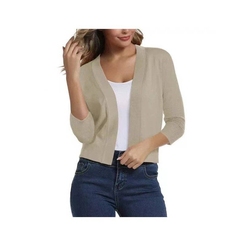 Sheer Trend - Wholesale Cardigan - Dames - Effen Kleur Eenvoudig Gebreid Vest4