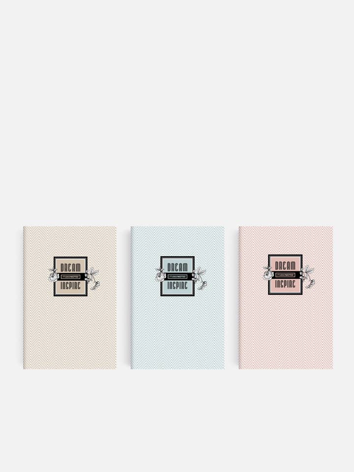 Dream & Inspire Set di 3 taccuini pinzati 9 x 14 cm per la vendita all'ingrosso da parte di MAKENOTES