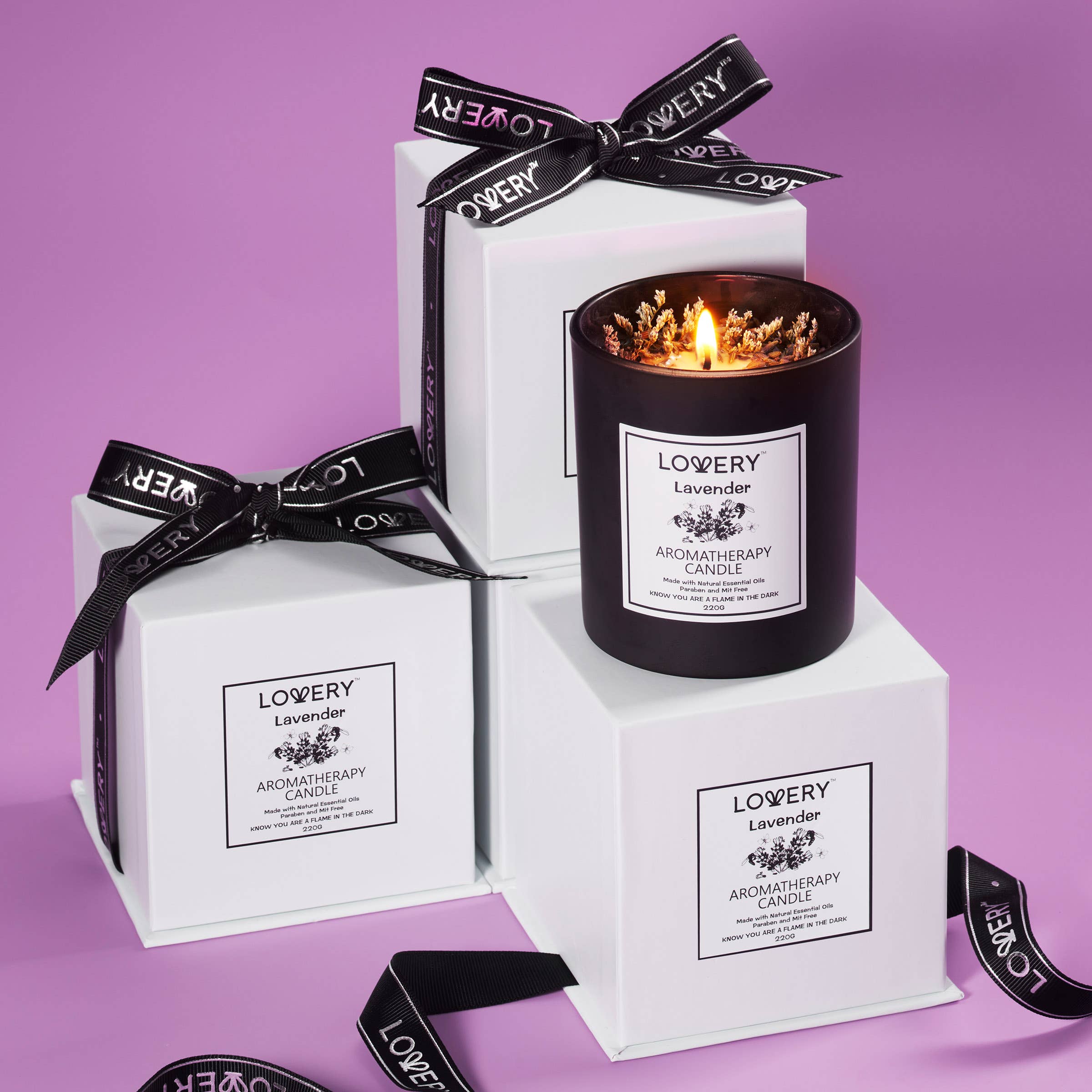 Lovery - Wholesale Jar/Filled Candle - Christmas Stocking Stuffers 9oz Lavender Scented Soy Candle2