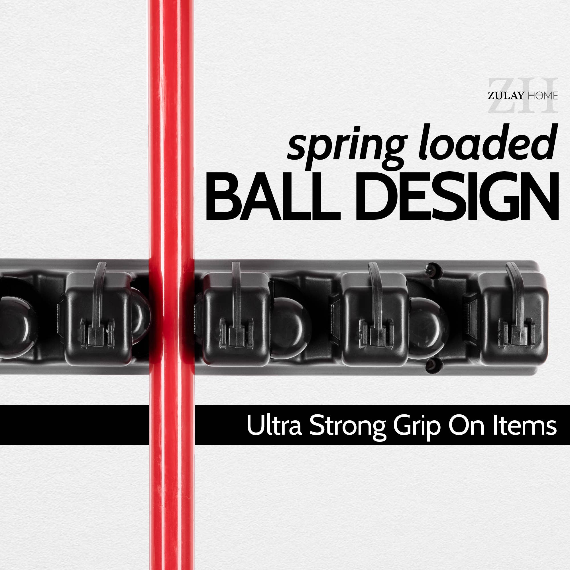 Zulay Kitchen - Wholesale Wall Hook - Mop and Broom Organizer Wall Mount 5 Slots9